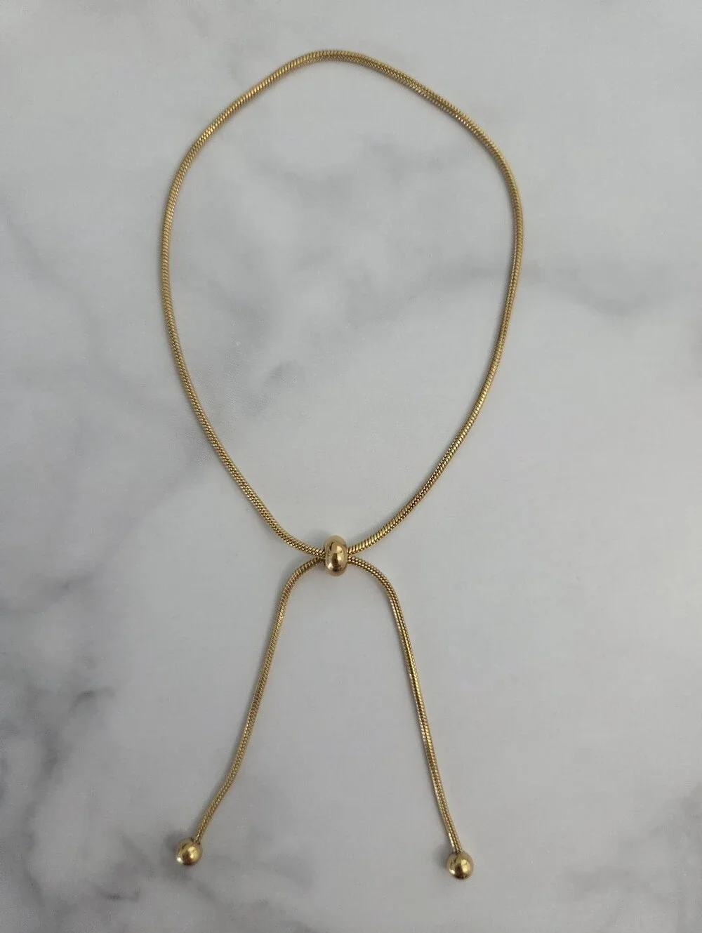 Stainless Steel ​Minimalist Gold Tone Adjustable Slider Ankle Bracelet
